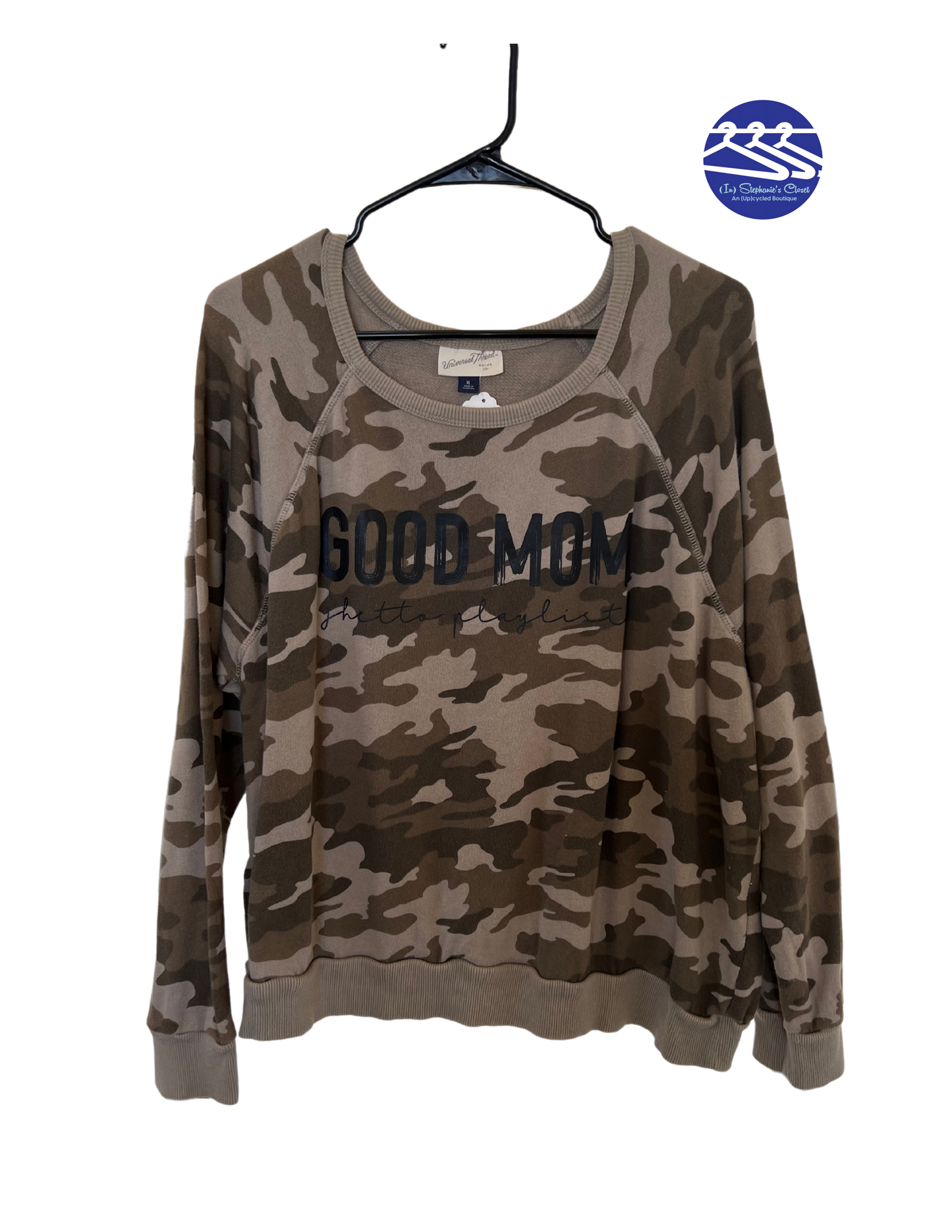 (Up)Cycled "Ghetto" Universal Thread Camo Long Sleeve Sweatshirt