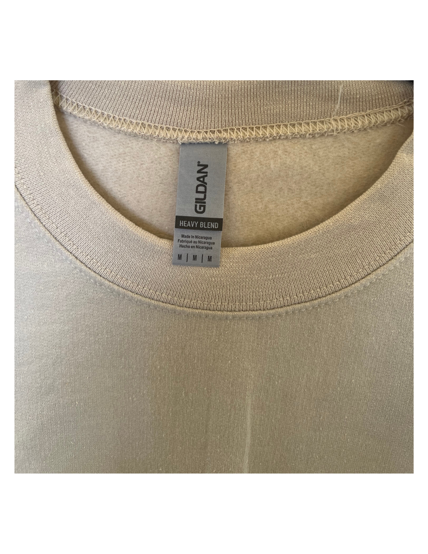 NEW Gildan "Person Behind" Beige Long Sleeve Sweatshirt