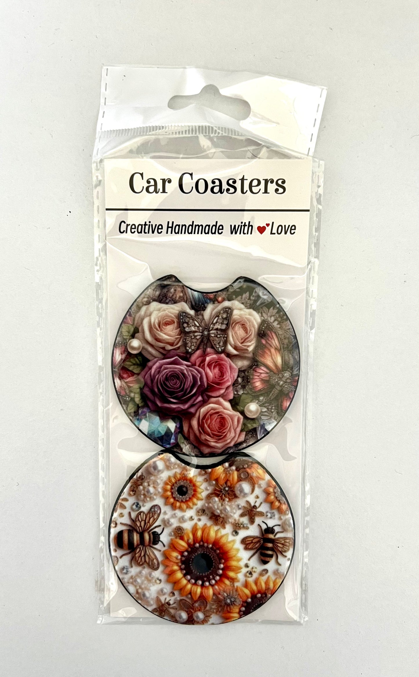 NEW Car Coasters - Flowers