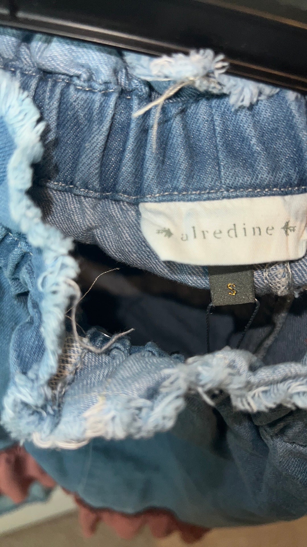 (Up) Cycled Denim and Pink Ruffle Skirt