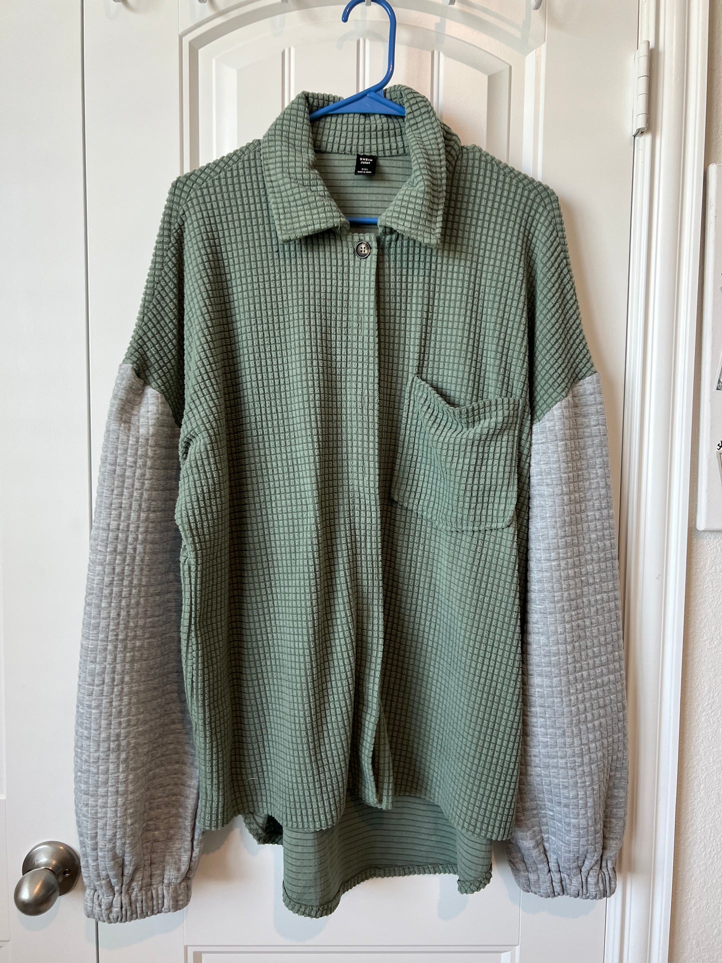 (Up) Cycled Waffle Button Up Long Sleeve