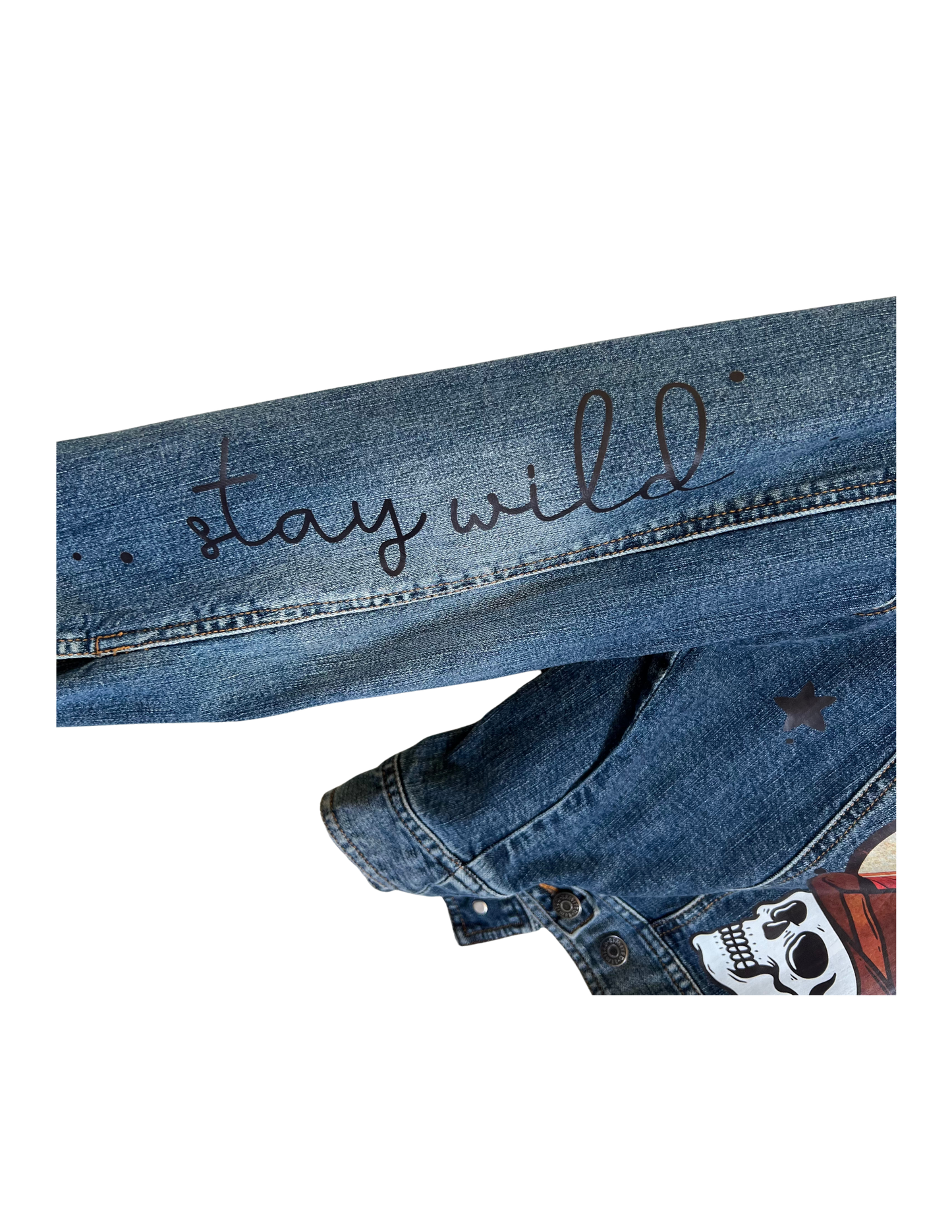 (Up)Cycled The Limited "Skull Cactus" Long-Sleeve Denim Jacket