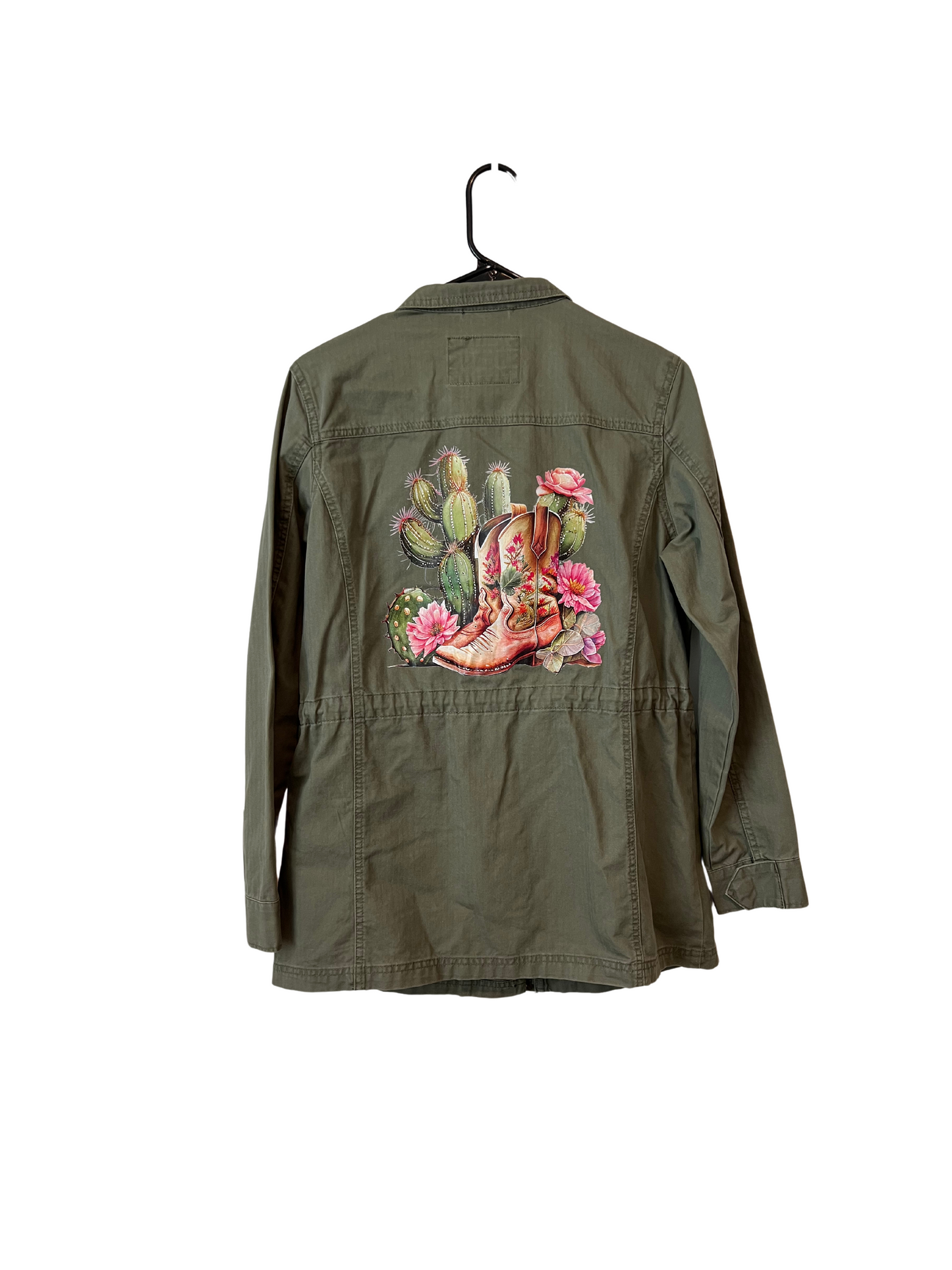 (Up)Cycle Army Green Jacket - Pink Cactus