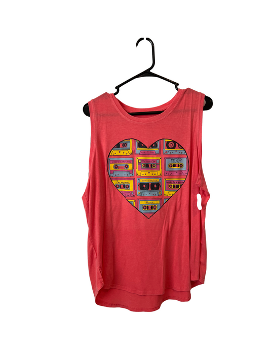 (Up)Cycled Sleeveless T-shirt - 90's Heart