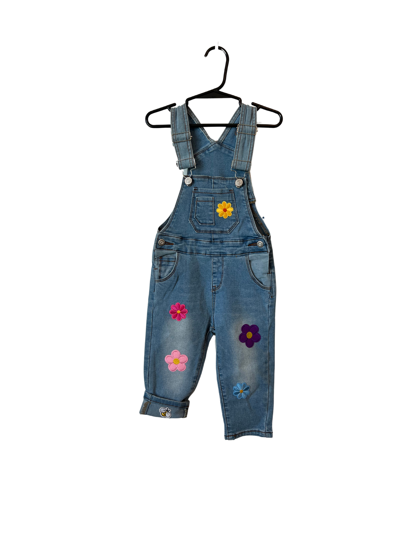 (Up) Cycled Flower Denim Overalls