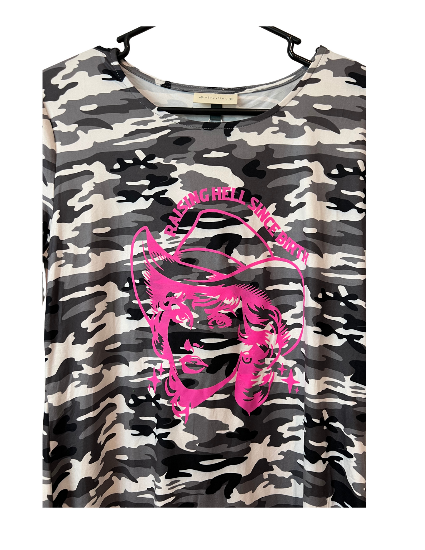 (Up)Cycled Short Sleeve Camouflage Dress - Pink Dolly