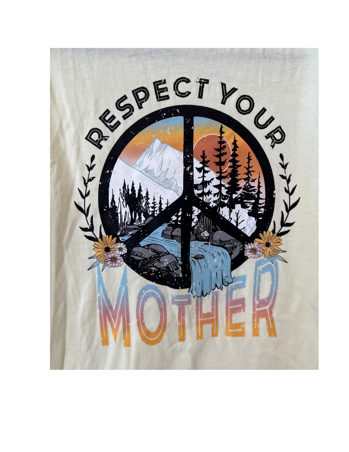 (Up)Cycled Sleeveless Peace Shirt - Respect Your Mother