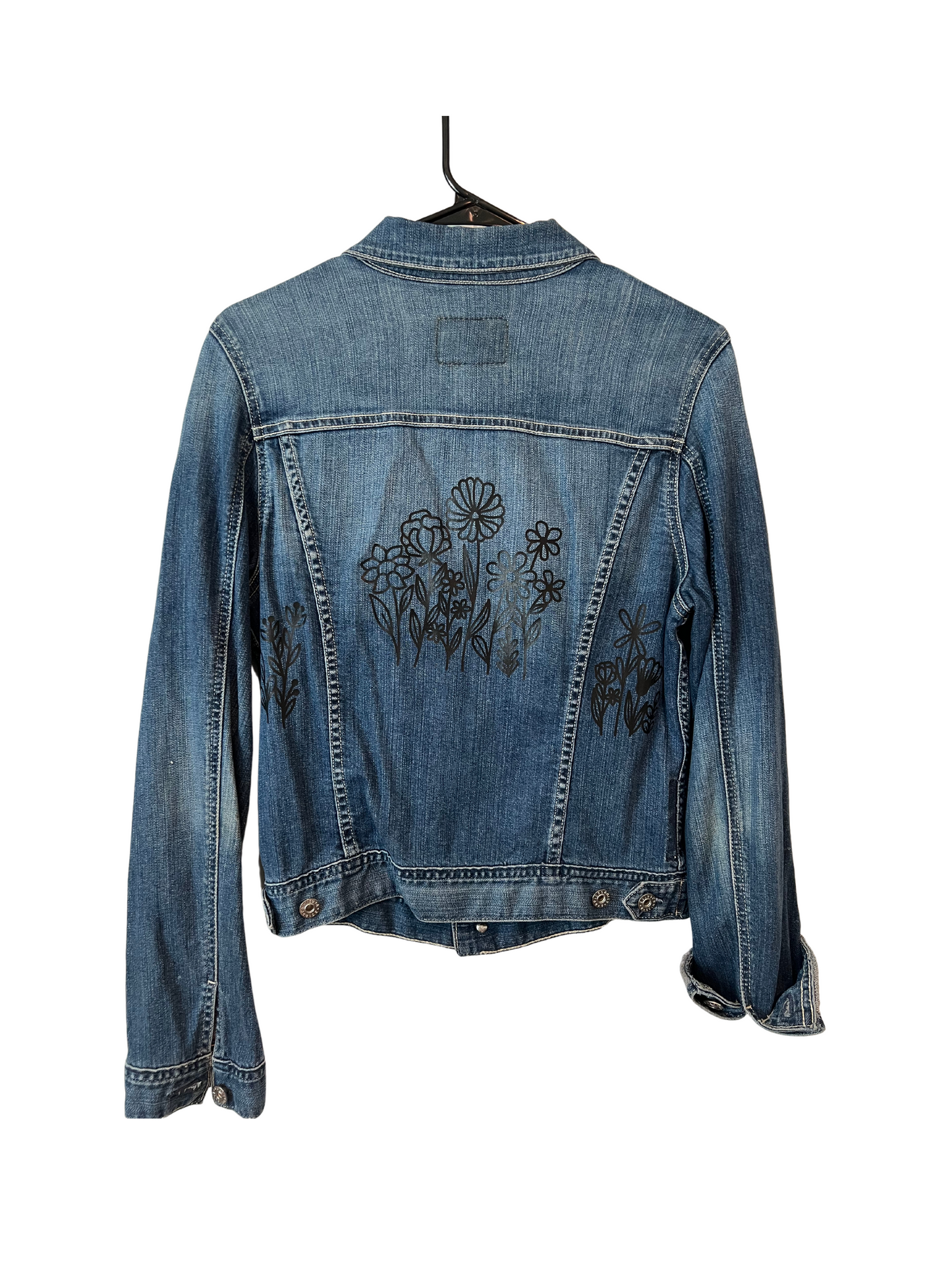 (Up)Cycled Denim Flowered Jacket