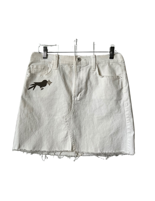 (Up)Cycled White Jean Skirt