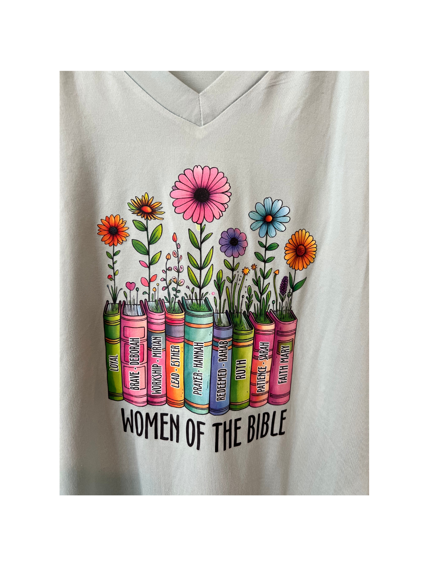 (Up)Cycled Green Flower Shirt - Women of the Bible