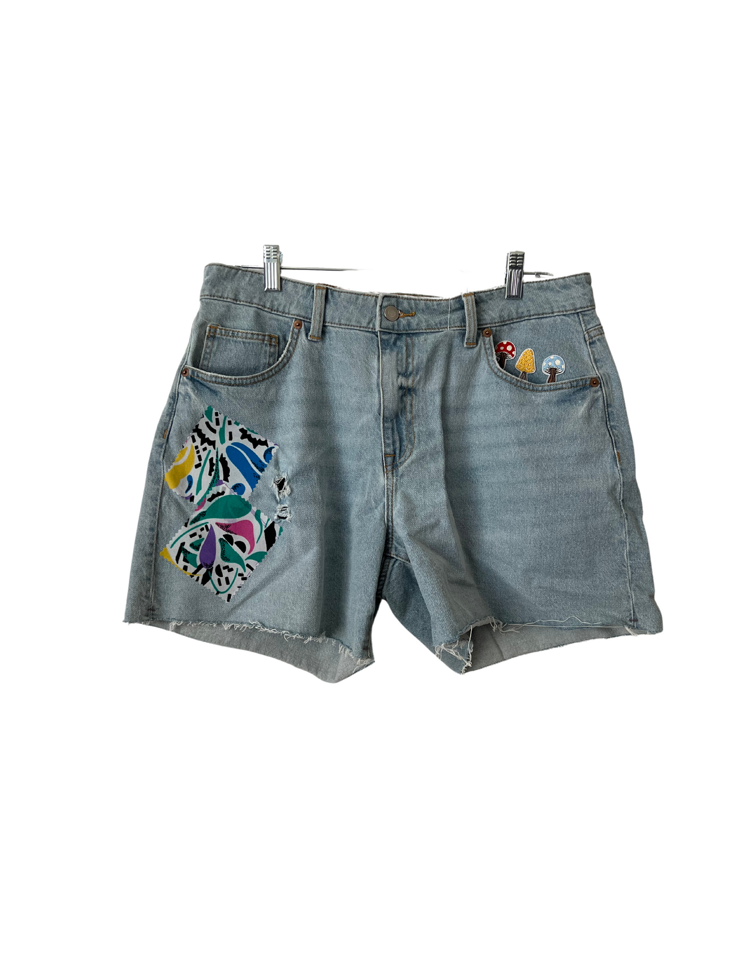 (Up)Cycled Denim Shorts - Mushroom