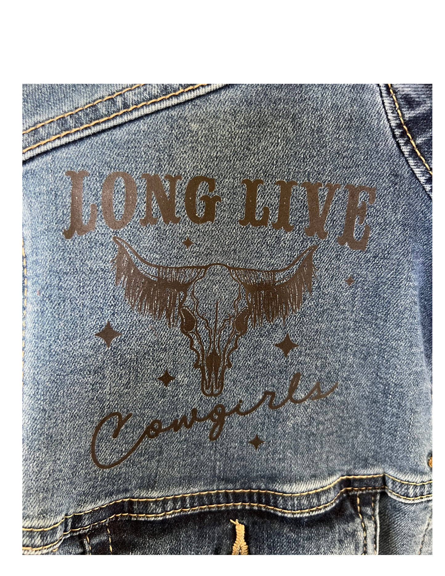 (Up)Cycled "Long Live Cowgirls" Denim Jacket