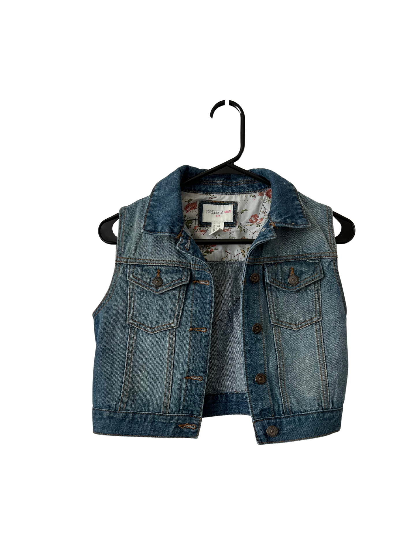 (Up)Cycled Girls Denim Vest - Sunflower Boots