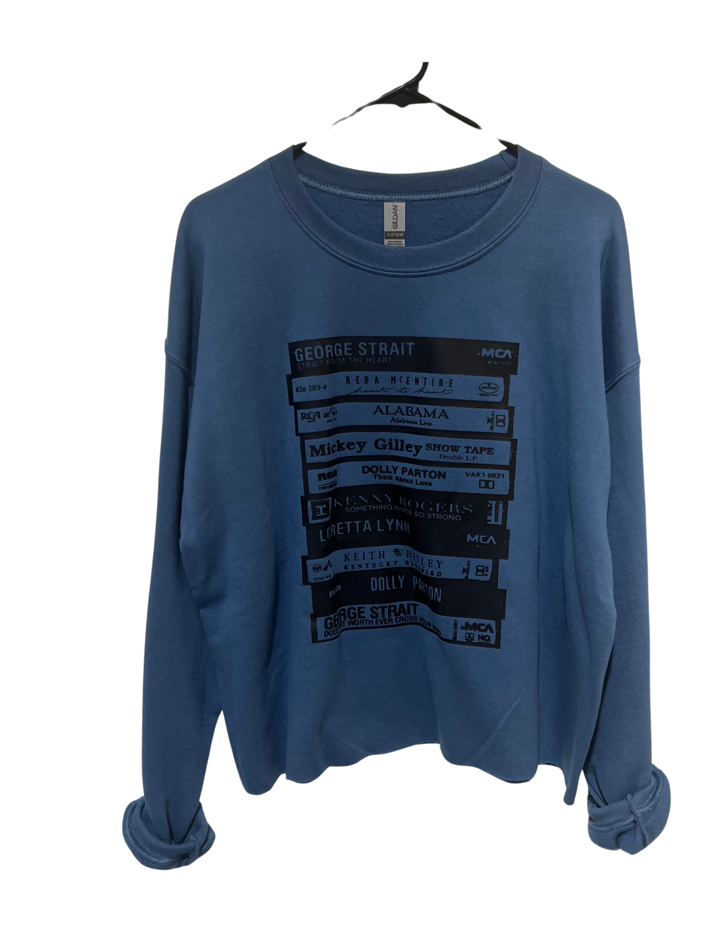 (Up)Cycled Gildan Heavy Blend Blue Long Sleeve Sweatshirt