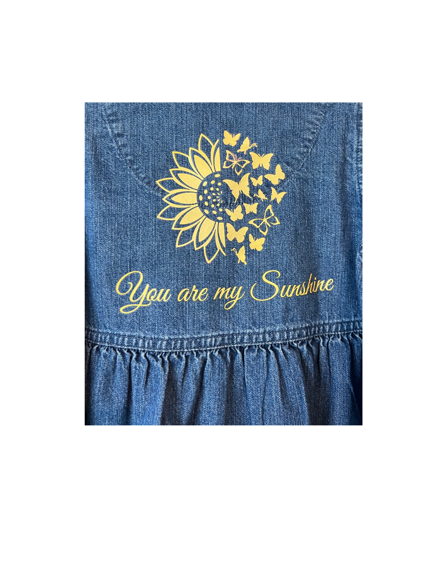 (Up) Cycled "You Are My Sunshine" Girls Denim Dress