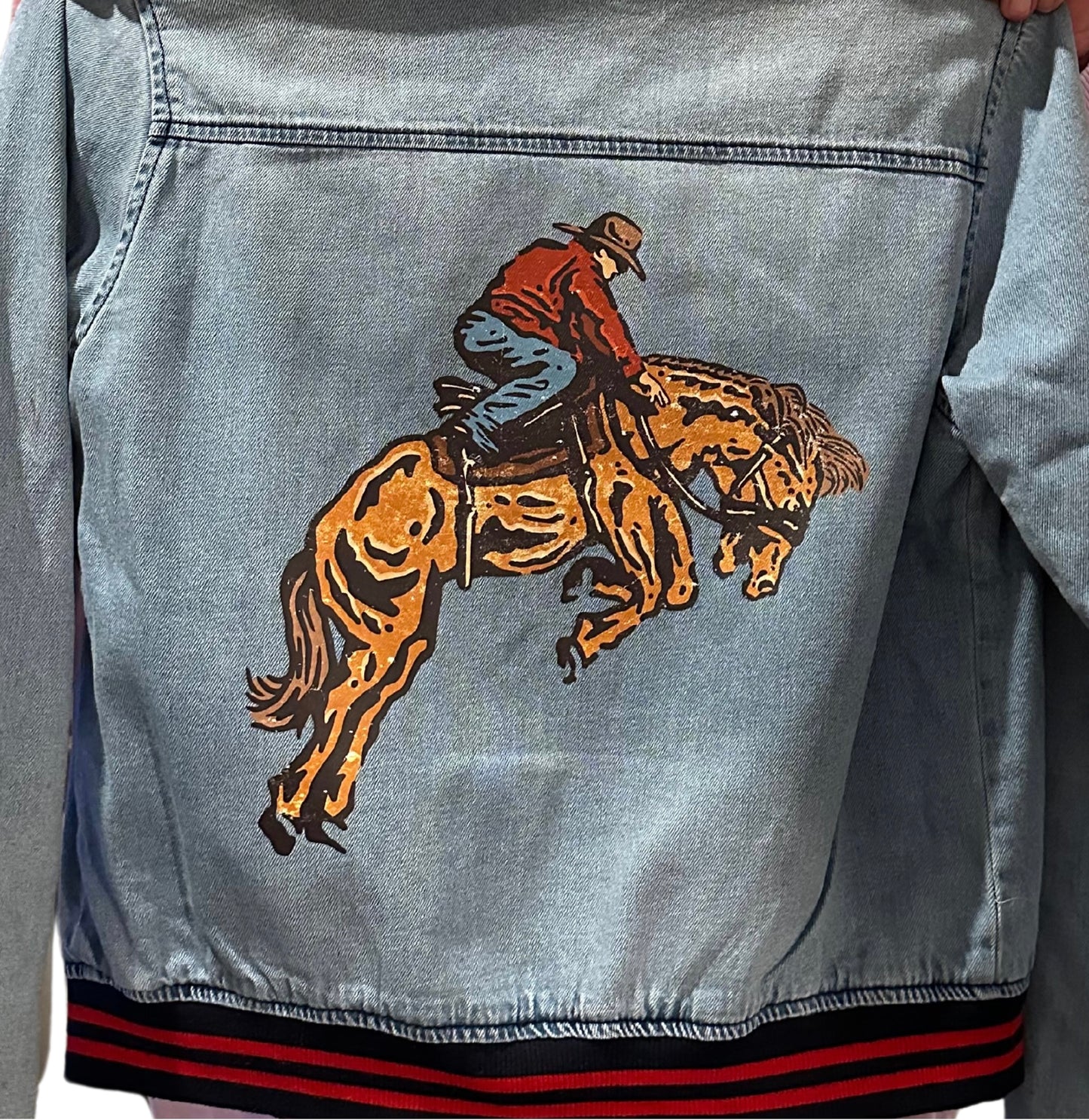 (Up)cycled Cowboy Denim Bomber M