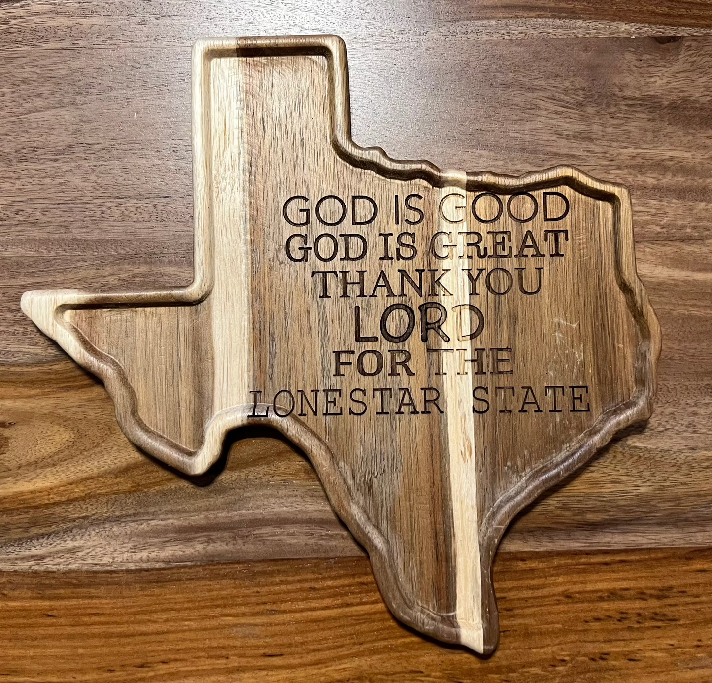 (Up)Cycled Home Decor State of Texas "God is Good"