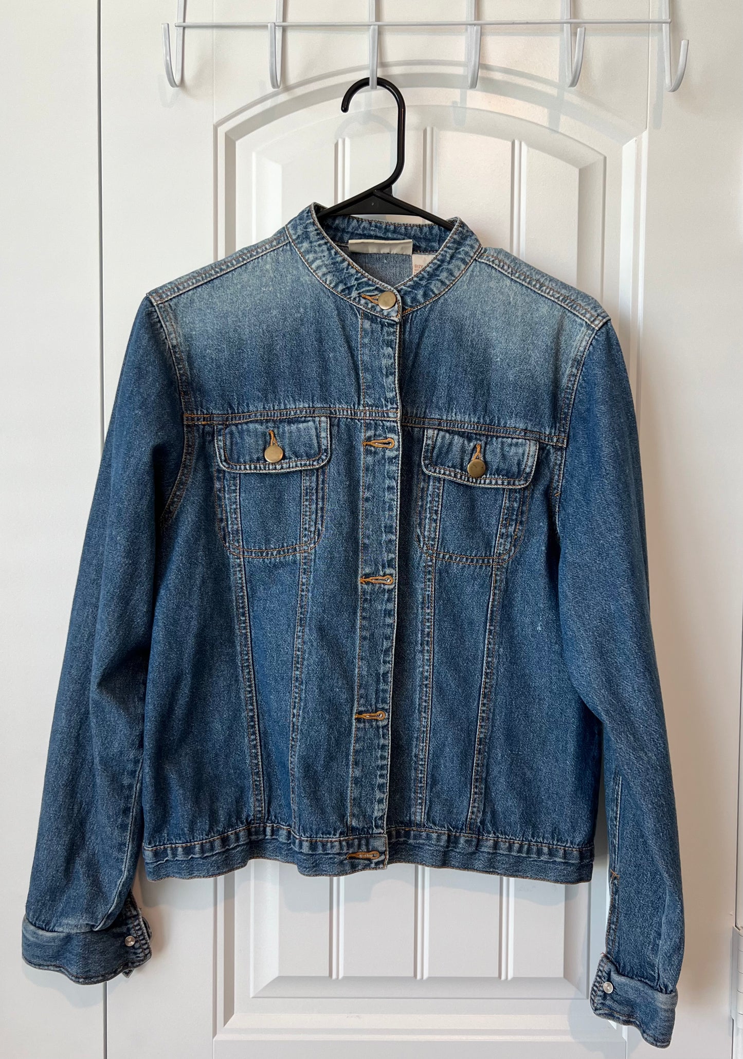 (Up)Cycled Denim "Flower Cow Skull" Jacket