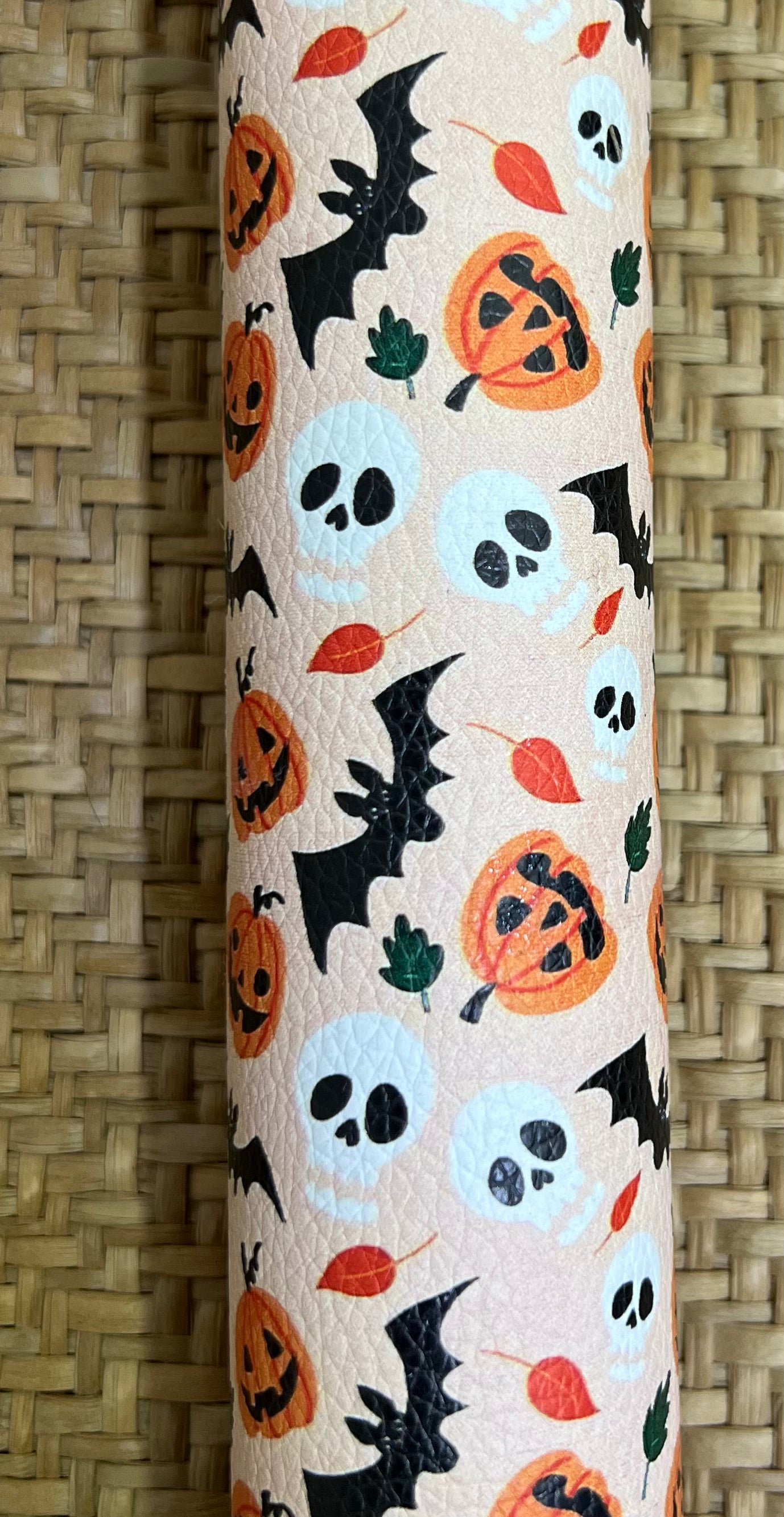NEW Bat, Skeleton and Jack-O'-lantern Faux Leather