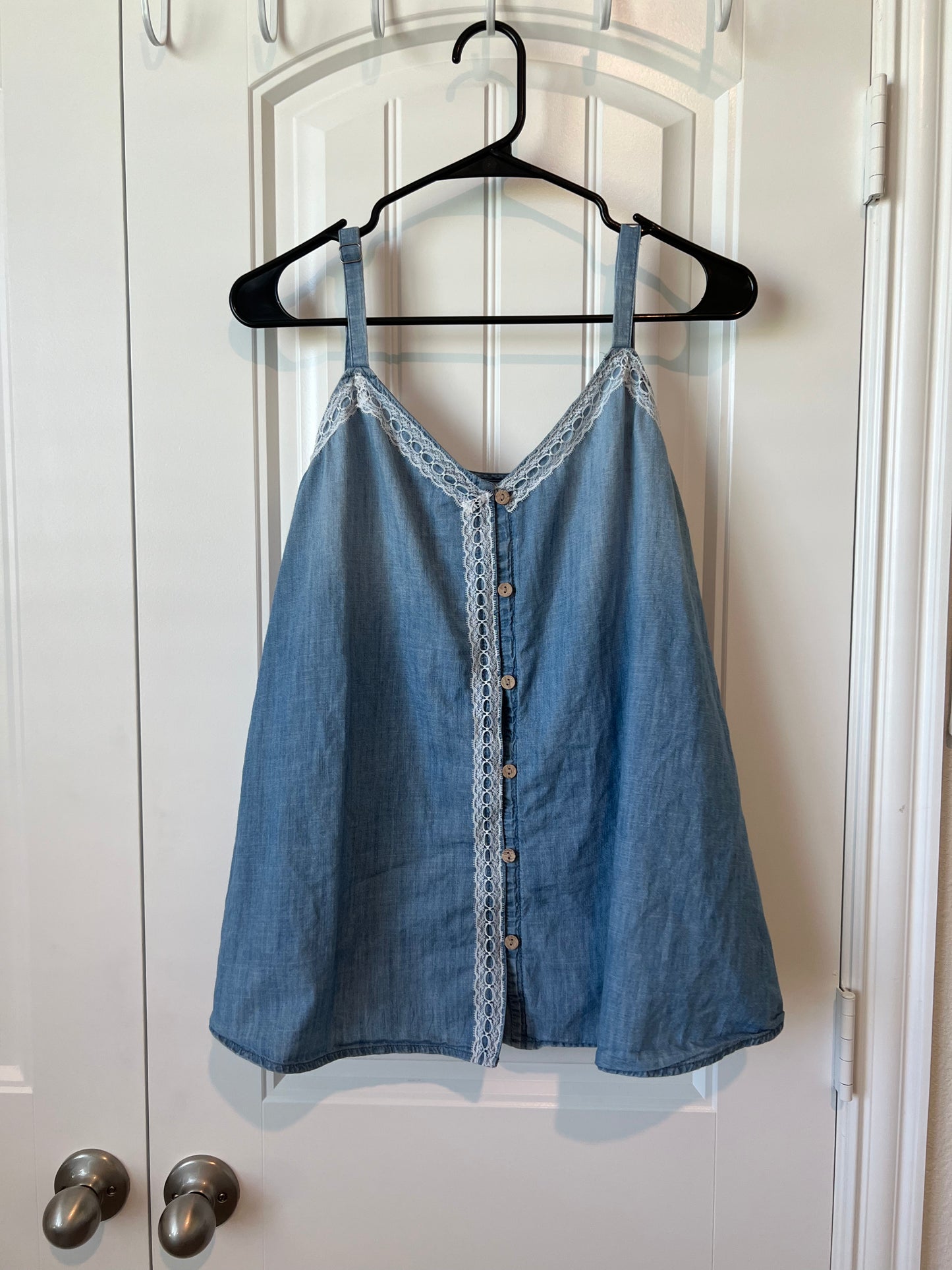 (Up) Cycled Lace Denim Tank Top