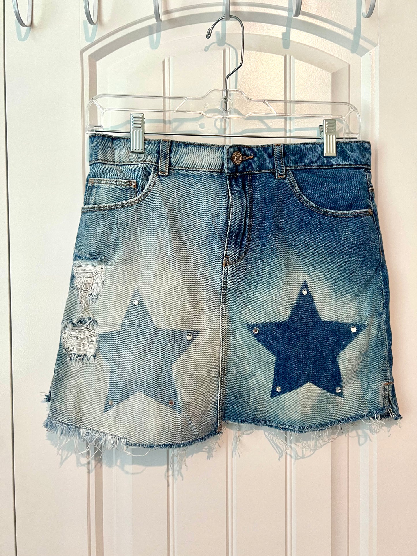 (Up) Cycled Bleached Denim Skirt