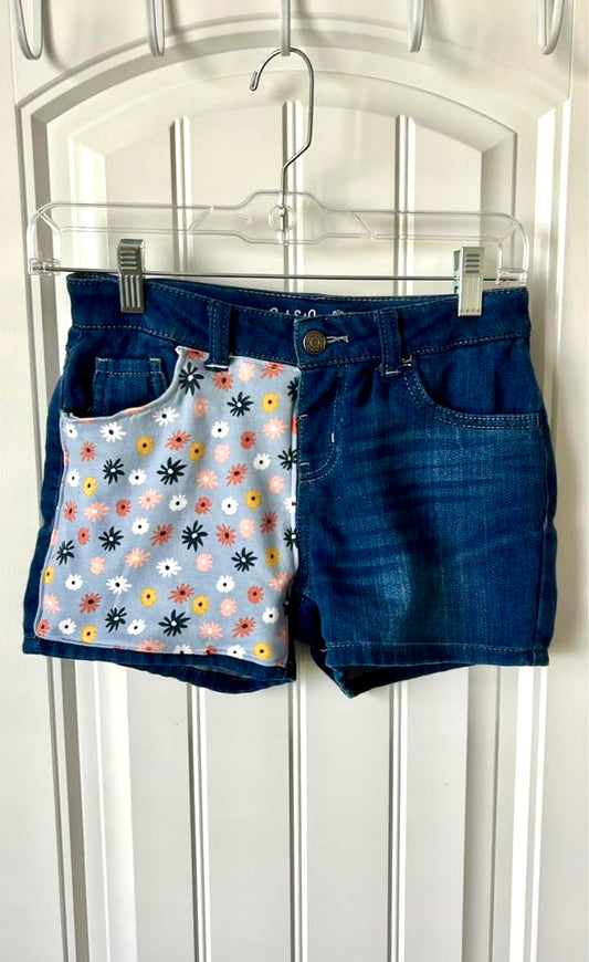 (Up) Cycled Blue Flower Girls Shorts