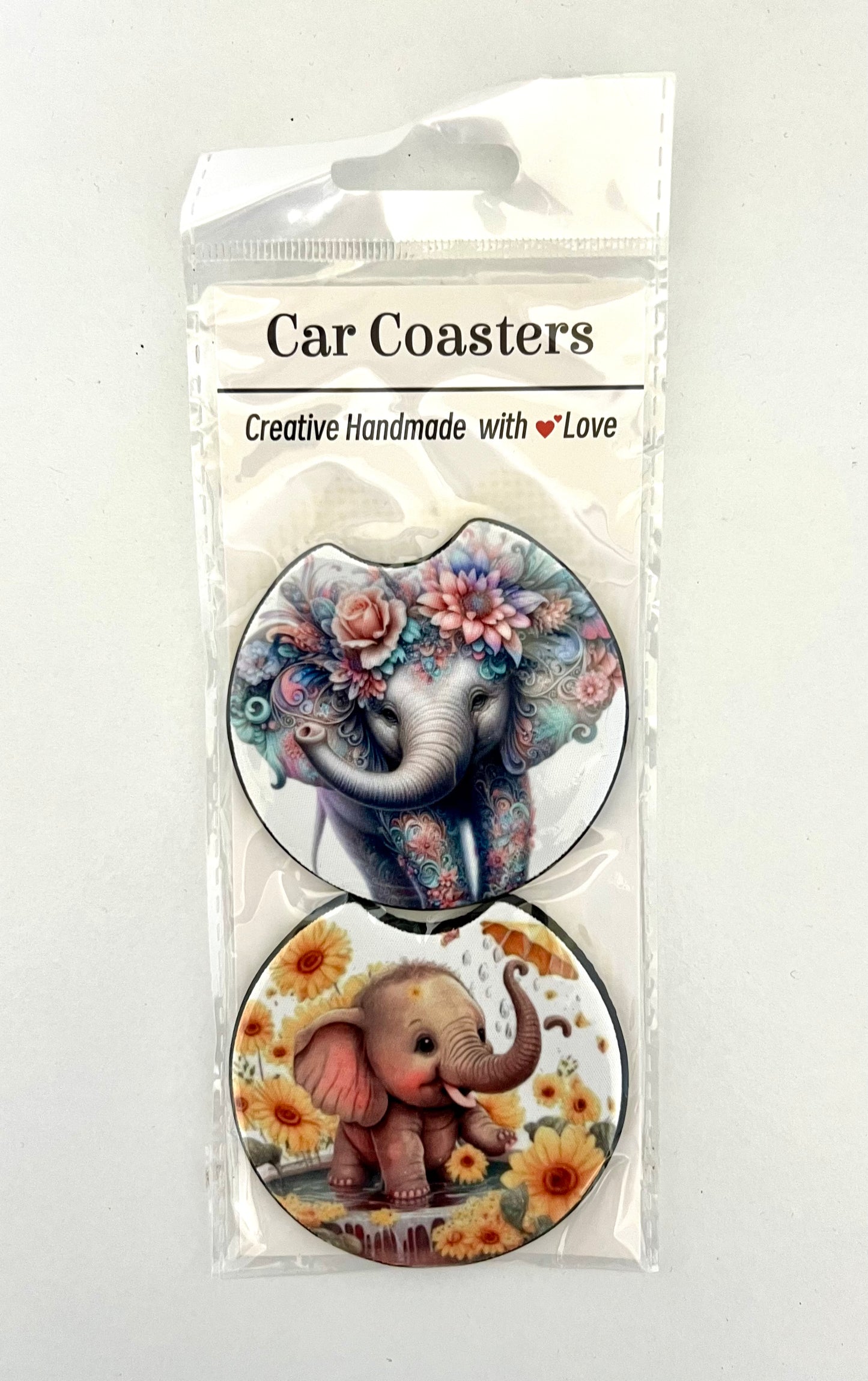 NEW Car Coasters - Elephants