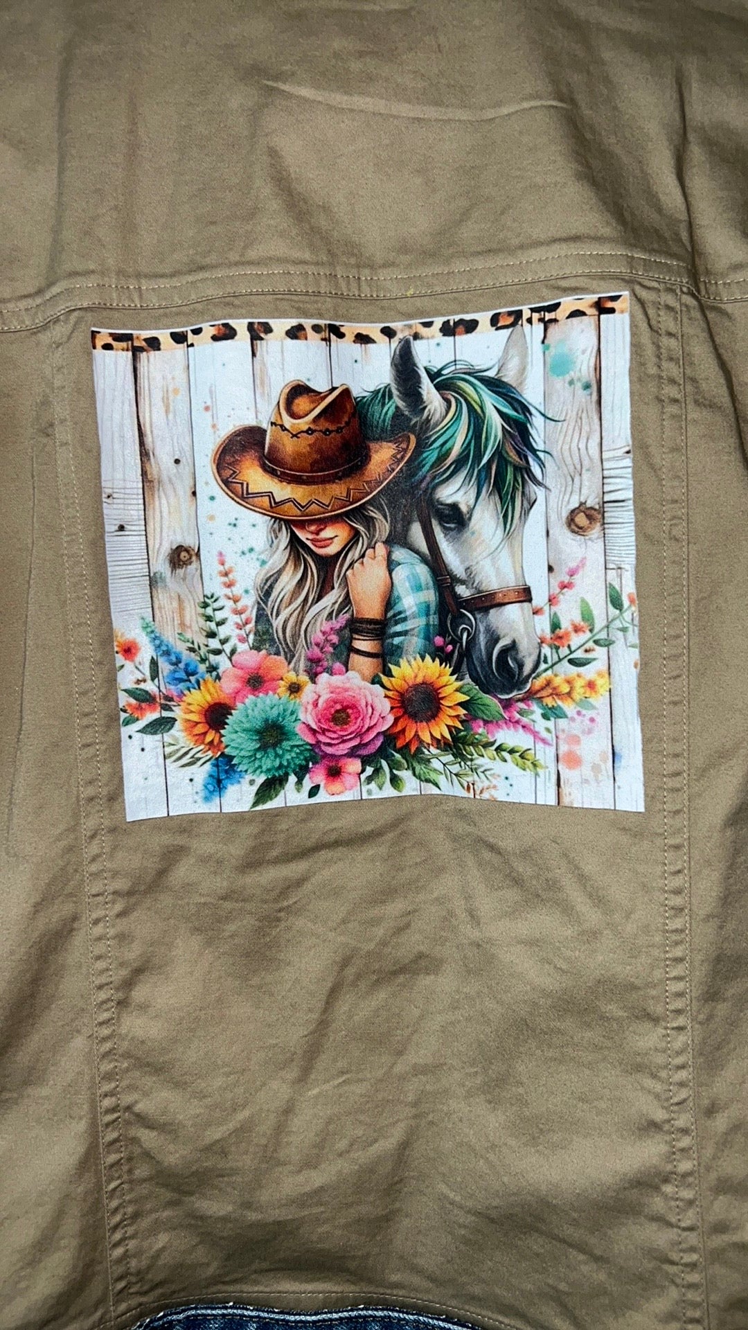 (Up) Cycled Tan Jacket with Denim Feature