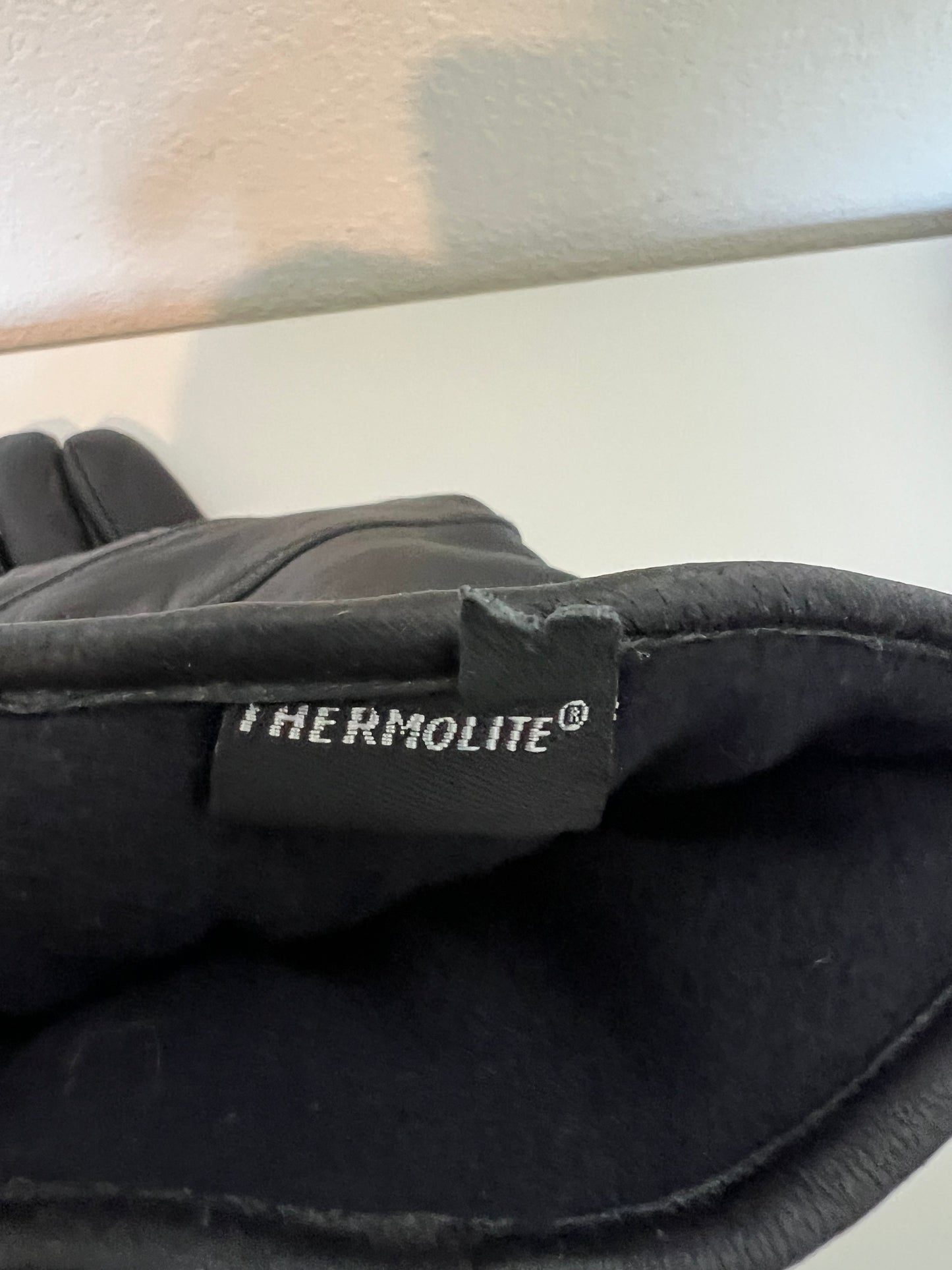 Pair of Black Thermolite Leather Gloves