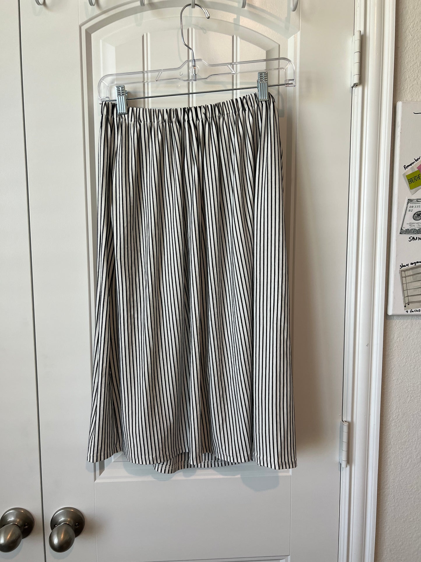 (Up) Cycled Striped Long Sleeve Top and Skirt with Skull Design