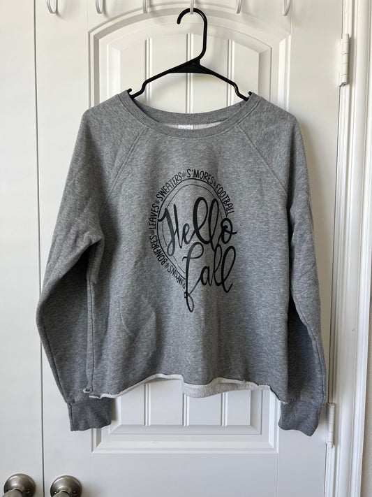 (Up) Cycled Gray 'Hello Fall' Sweatshirt