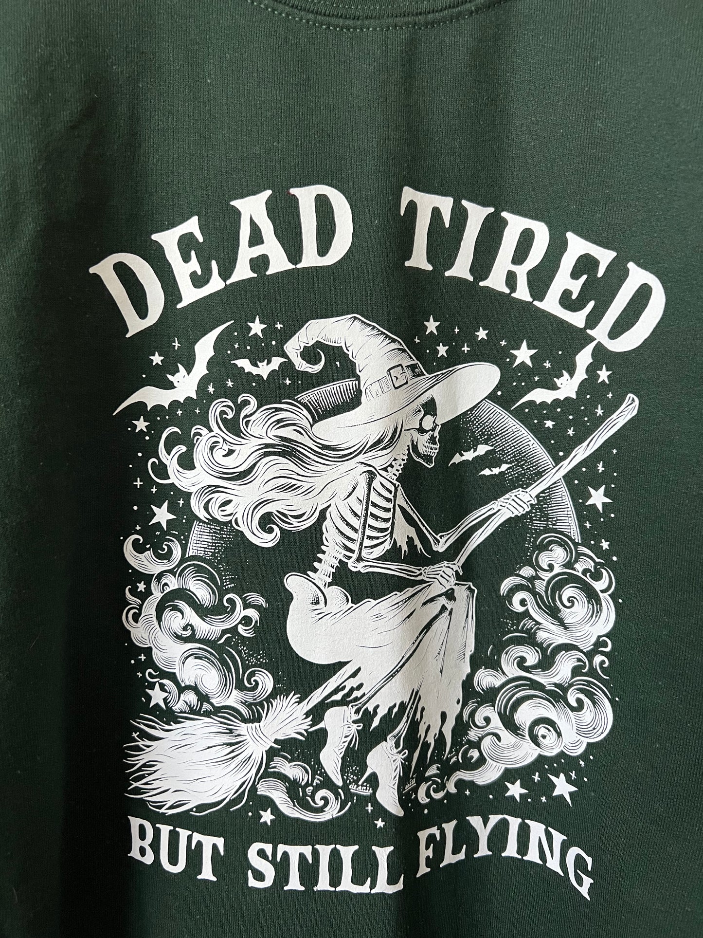 NEW Green Graphic "Dead Tired" Sweater