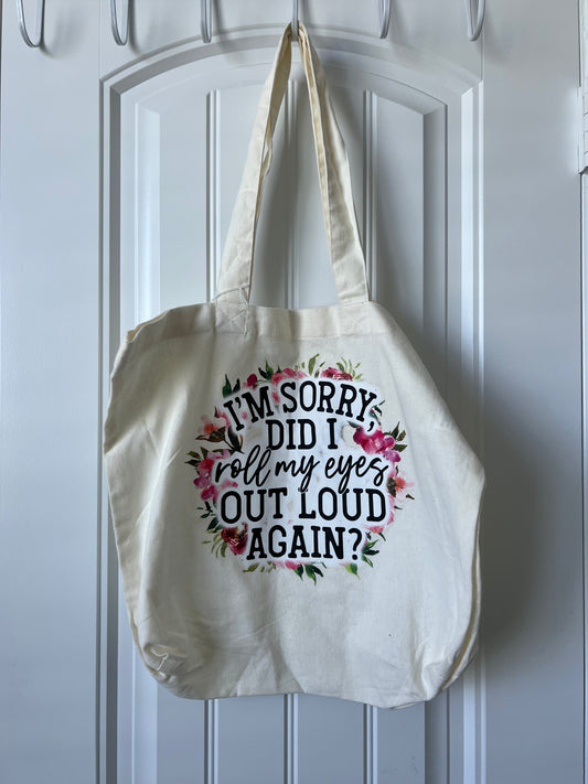 (Up) Cycled Floral Print Canvas Tote Bag - Cream
