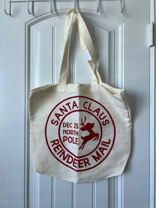 NEW Santa Claus Reindeer Mail Tote Bag