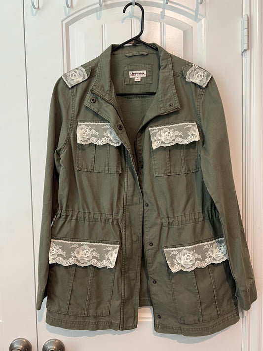 (Up)Cycle Army Green Jacket - Pink Cactus
