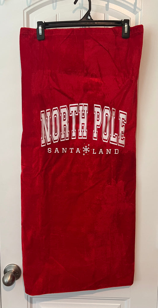 Large Red North Pole Santa Land Bag
