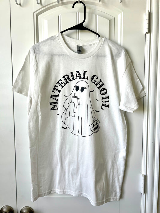 White 'Material Ghoul' Graphic T-Shirt