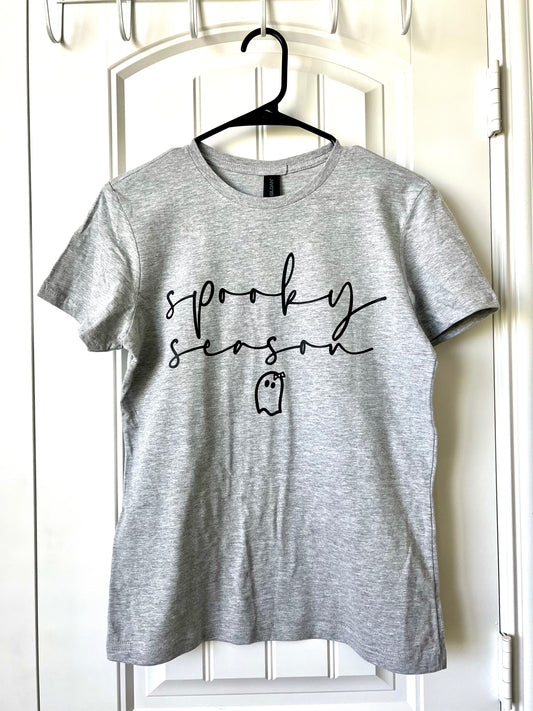 Gray 'Spooky Season' Short Sleeve T-Shirt