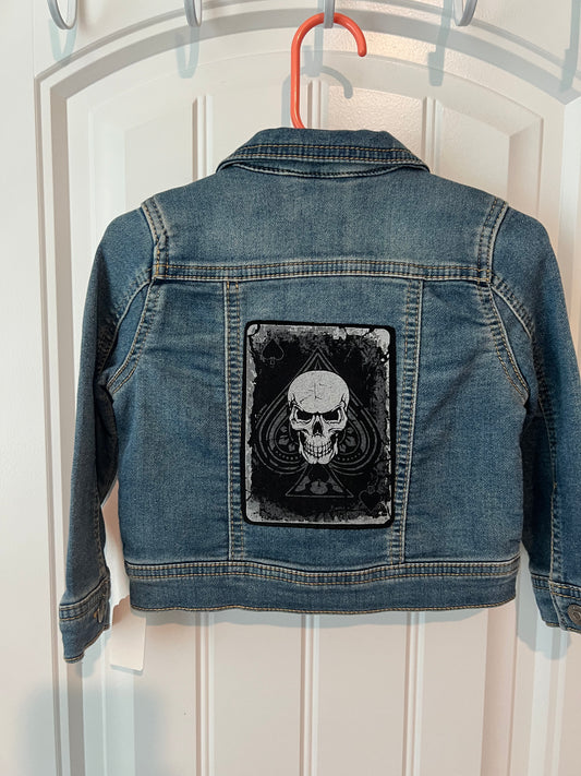 (Up) Cycled Little Kids "Skull" Denim Jacket