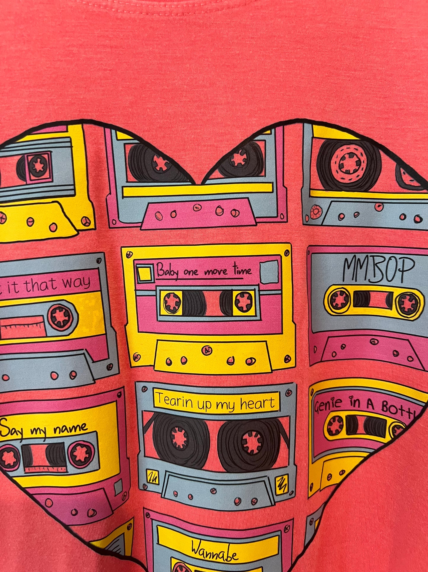 (Up) Cycled Women's Muscle Top "Heart Music Tape"