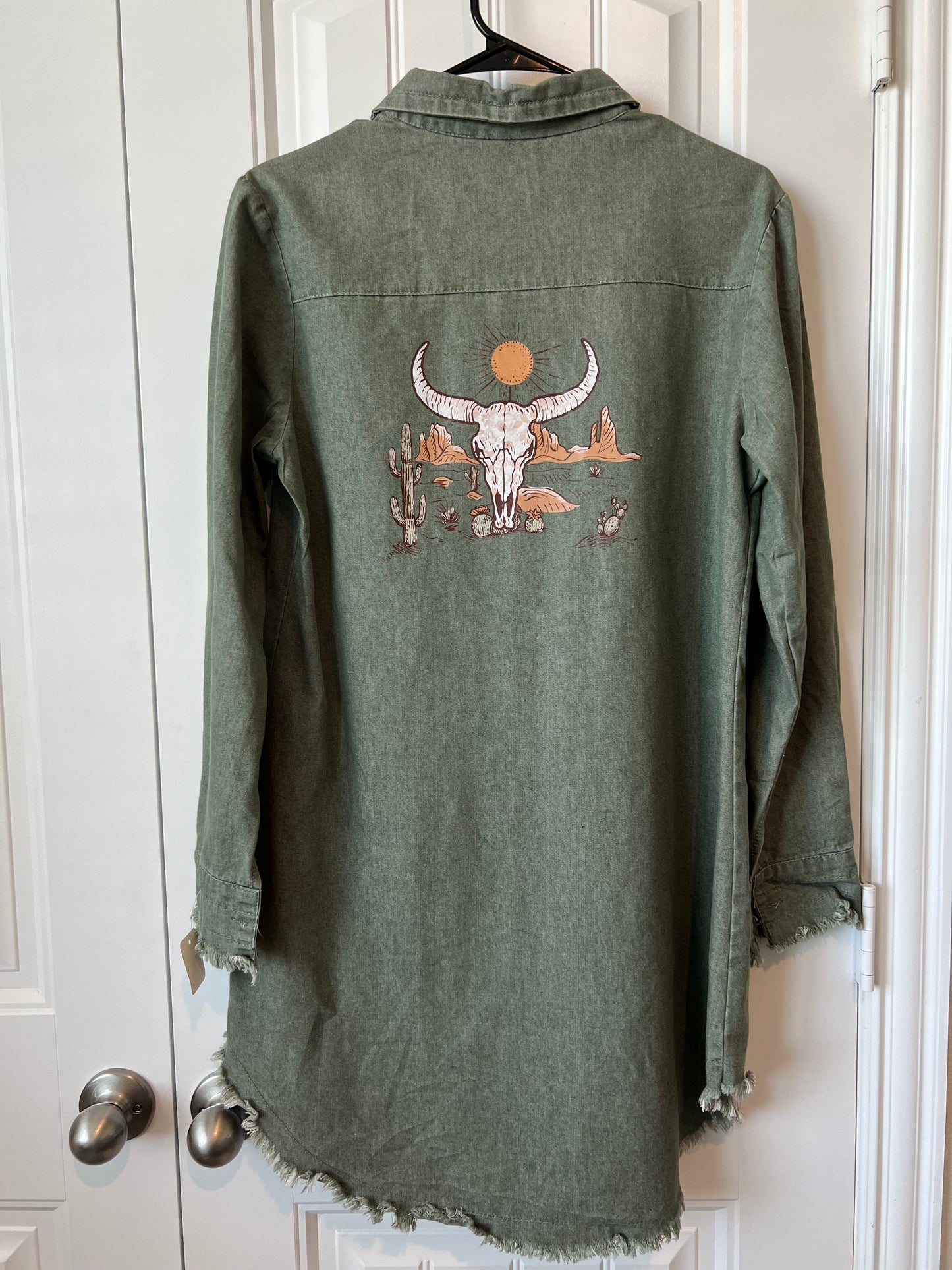 (Up) Cycled Green Long Sleeve Dress