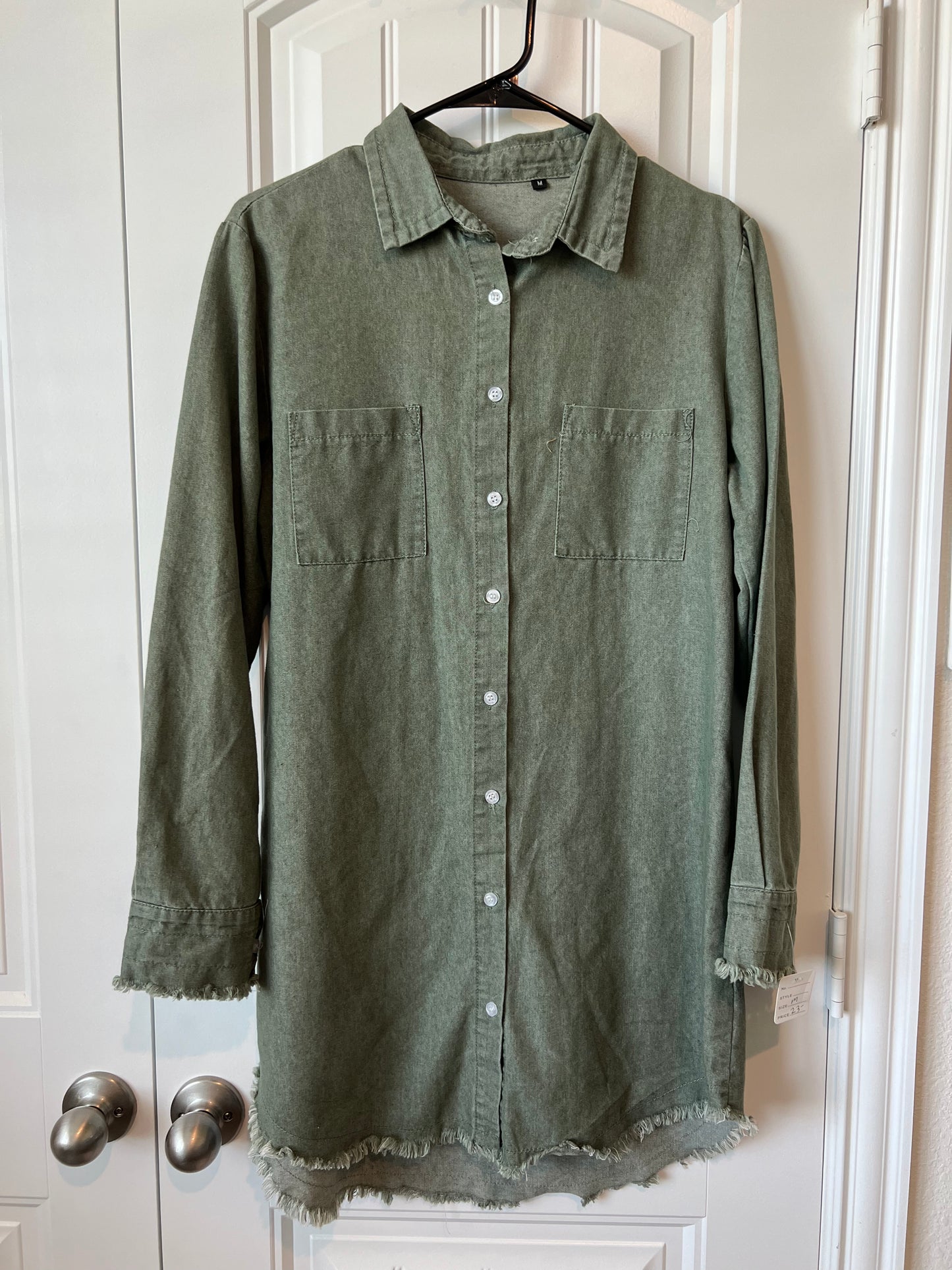 (Up) Cycled Green Long Sleeve Dress