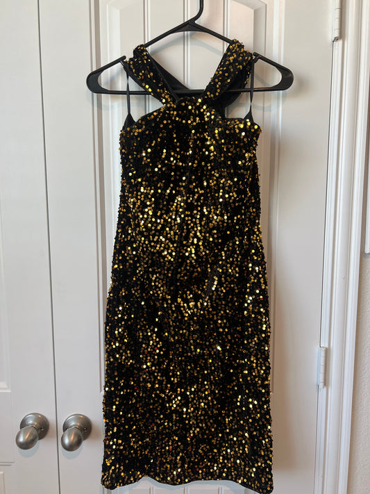 Grace Karin Black and Gold Cocktail Dress