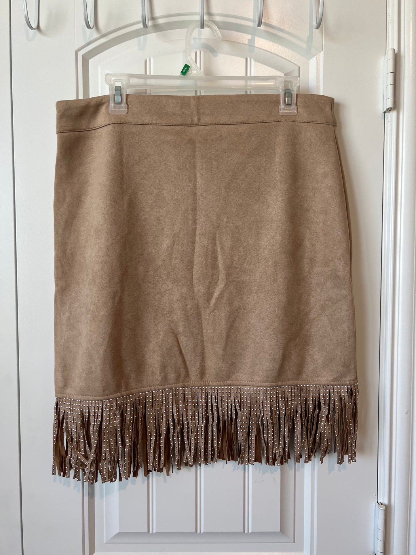EUC Alice Blue Faux Suede Fringe Skirt