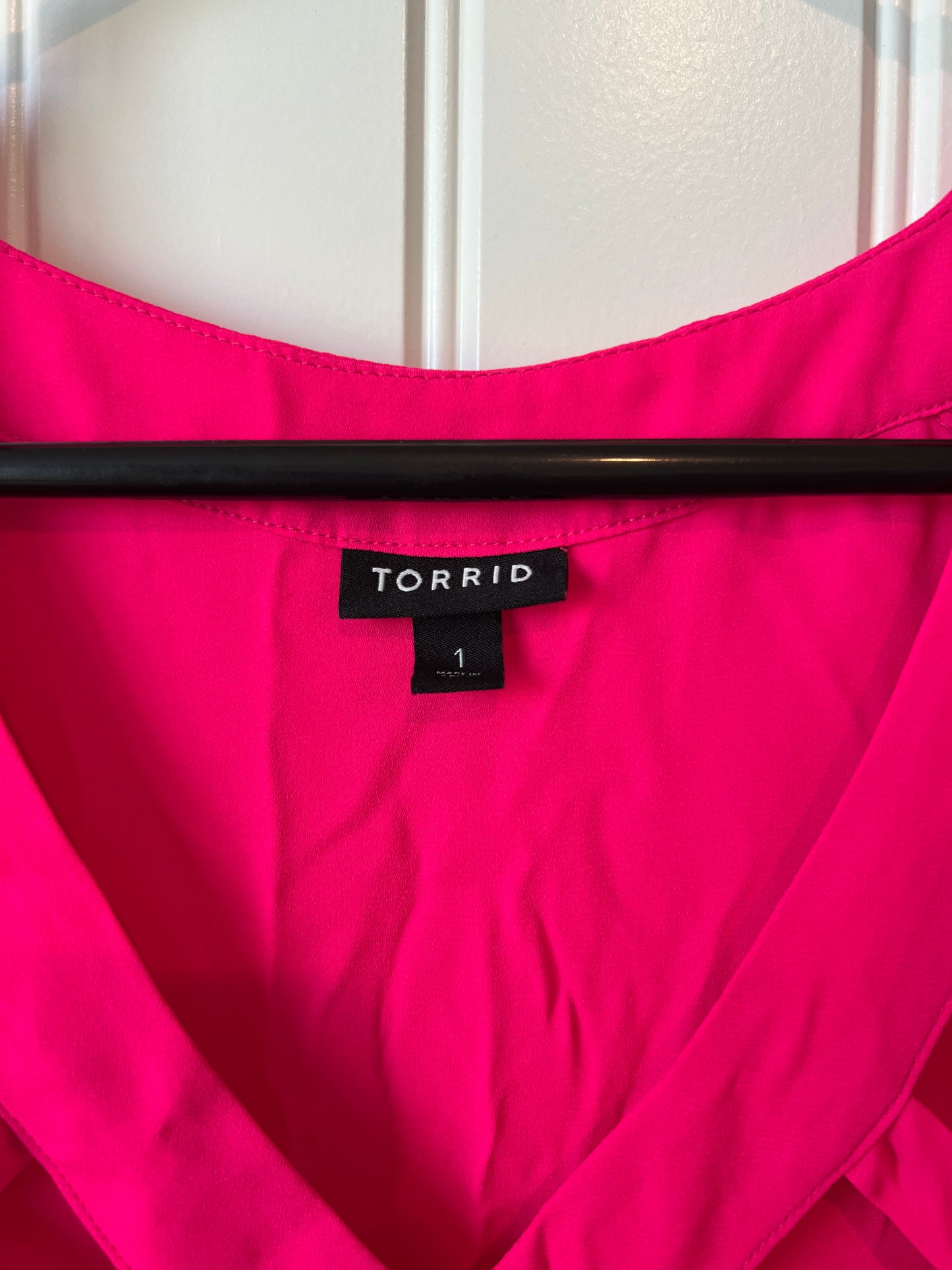 Torrid Bright Pink Short Sleeve Blouse