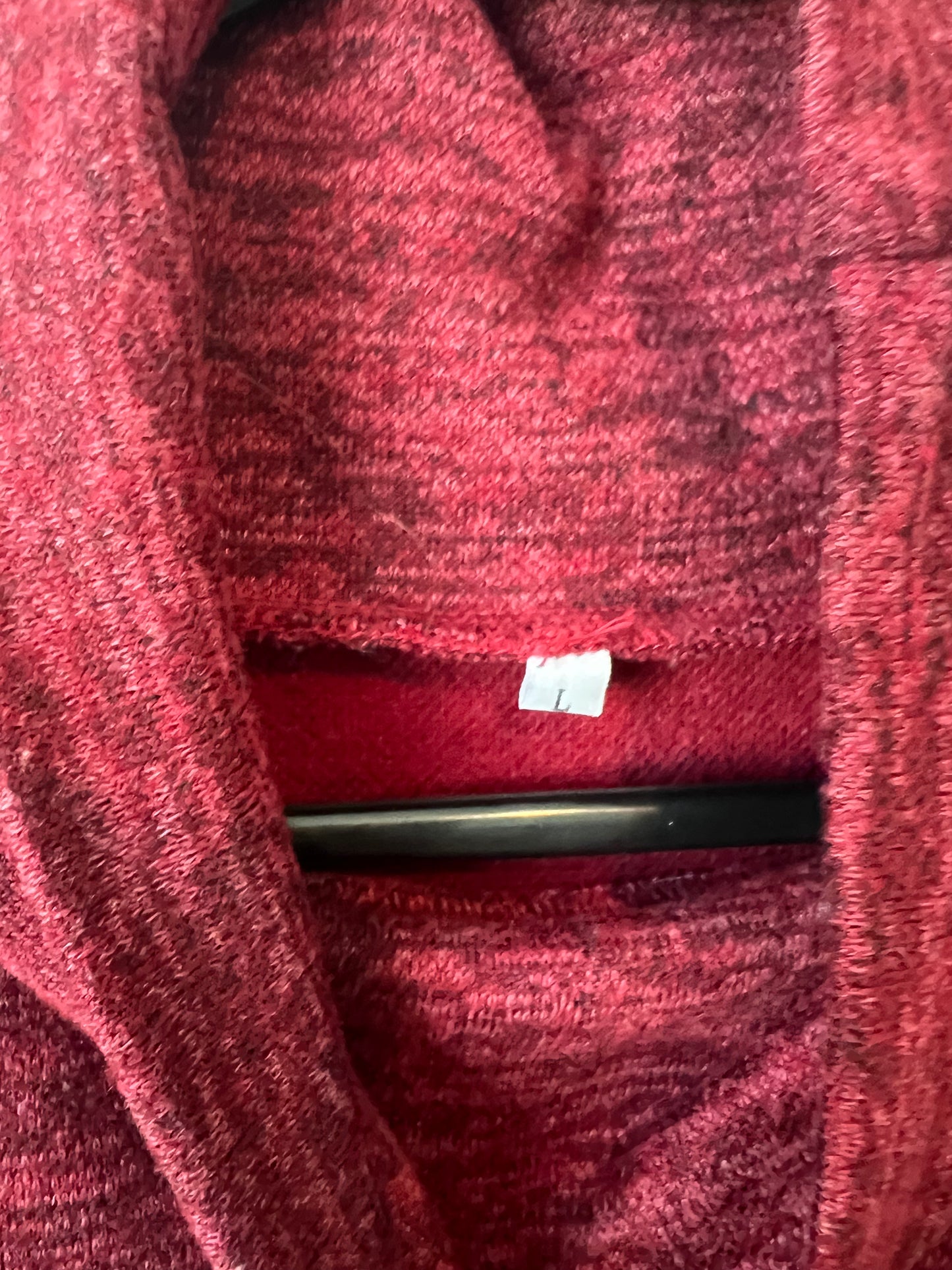 Long Red Marble Mock Turtleneck Sweater