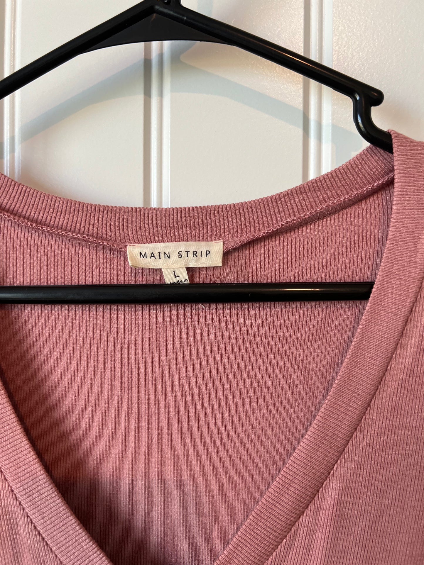 Main Strip Light Pink Long Sleeve Knit Dress