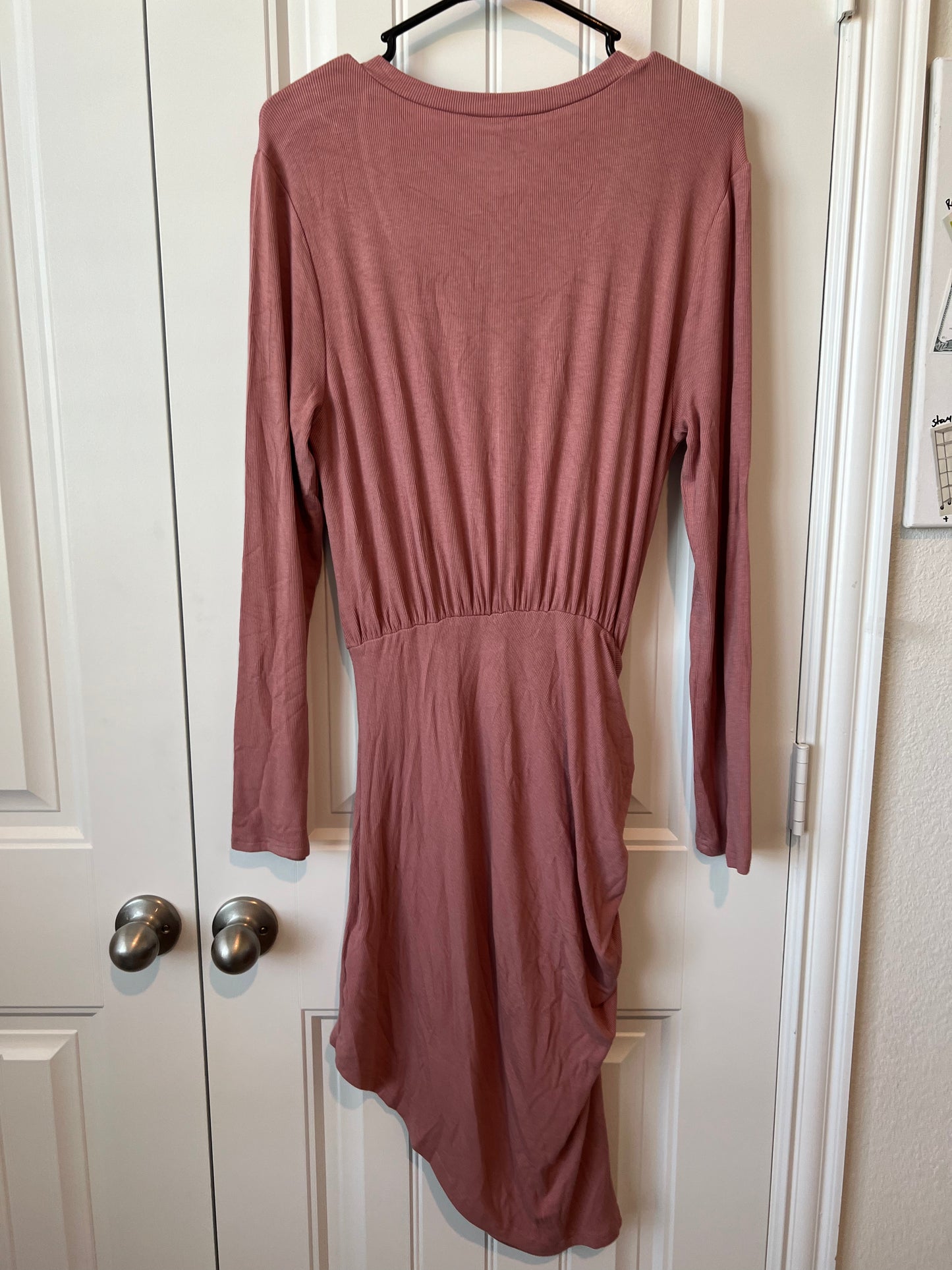 Main Strip Light Pink Long Sleeve Knit Dress