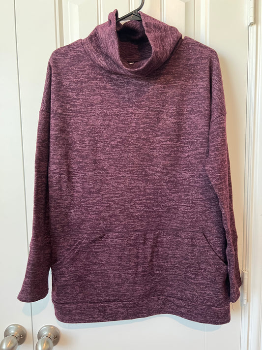 Marble Design Long Sleeve Mock Turtleneck Sweater