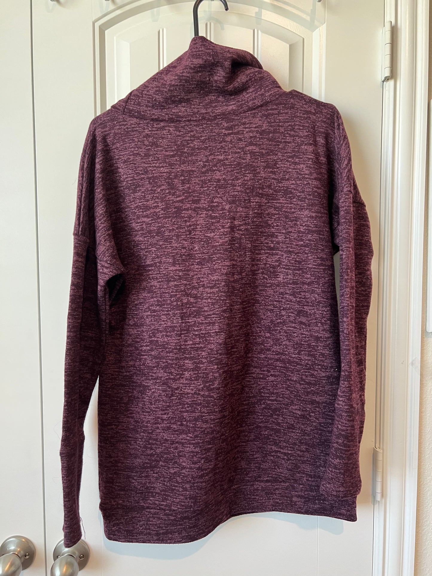 Marble Design Long Sleeve Mock Turtleneck Sweater